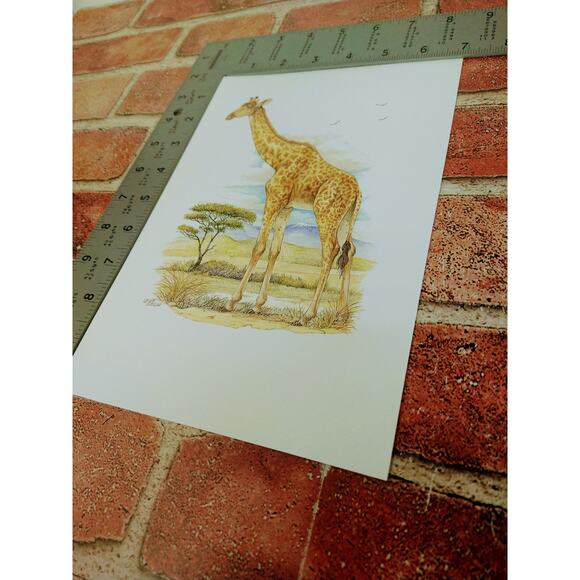 Giraffe - Ohne Sorge - 1999 Vtg‎ ART PRINT - 7"x10" - Unique Wall Decor - Picture 2 of 8